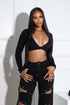 Clean V Neck Long Sleeve Top